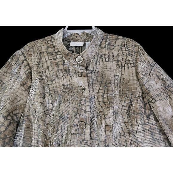 Chico's PYTHON PRINCESS MARCELA PATTERN Shimmer Lightweight JACKET 3(16) NWT$129 - Picture 9 of 16